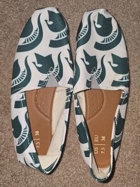 MICHIGAN STATE UNIVERSITY SPARTANS MSU Canvas Slip On Shoes Women’s Sz 7.5
